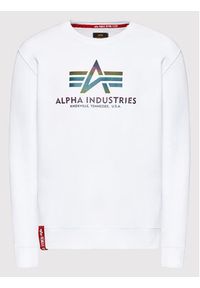 Alpha Industries Bluza Basic Rainbow Print 178302RR Biały Regular Fit. Kolor: biały. Materiał: bawełna. Wzór: nadruk