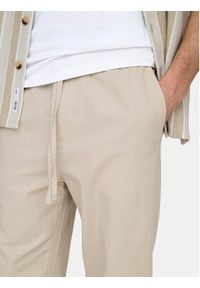 Only & Sons Spodnie materiałowe Sinus 22028267 Beżowy Loose Fit. Kolor: beżowy. Materiał: bawełna #3