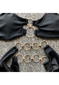 Intica - Bikini plażowe z ozdobnymi kółkami SueElle. Kolor: czarny. Materiał: materiał, skóra #11