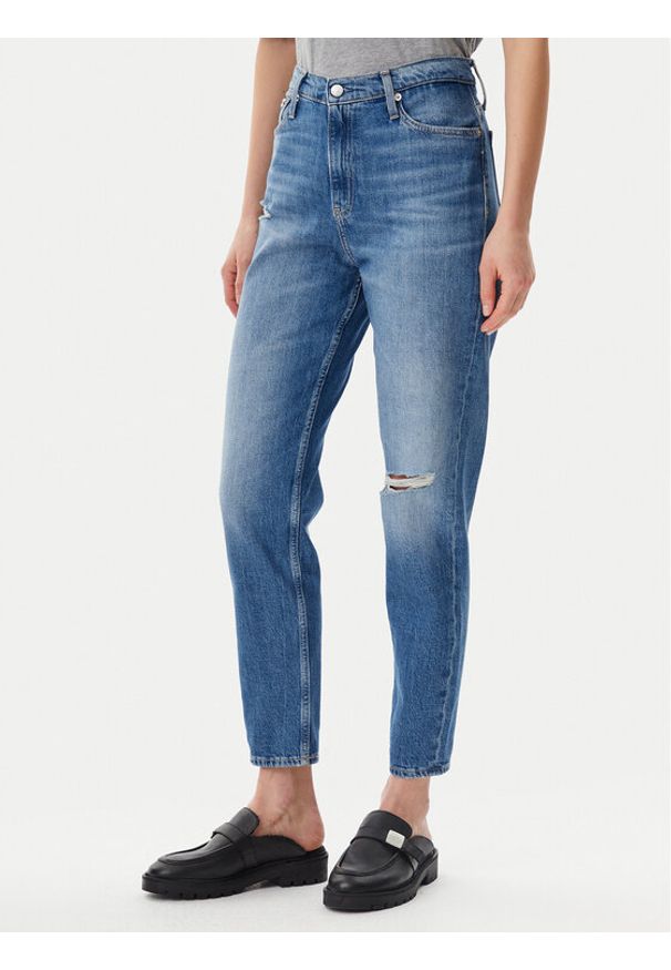 Calvin Klein Jeans Jeansy J20J225140 Niebieski Mom Fit. Kolor: niebieski