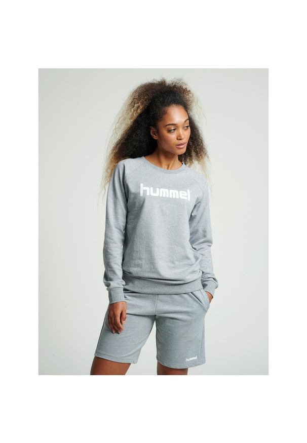 Bluza do piłki ręcznej damska Hummel Go Cotton Logo Sweatshirt Woman. Kolor: szary