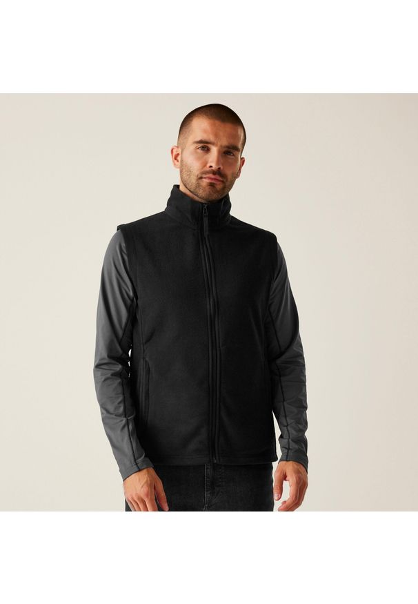 Regatta - Męski kamizelka z mikropolaru. Kolor: czarny. Sport: turystyka piesza