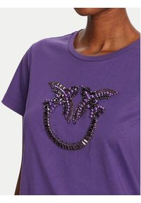 Pinko - PINKO T-Shirt Quentin 100535 A2RN Fioletowy Regular Fit. Kolor: fioletowy. Materiał: bawełna #4