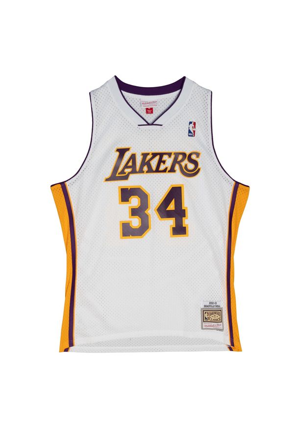 Mitchell & Ness - Koszulka Nba Los Angeles Lakers Shaquille O'Neal. Kolor: biały. Materiał: jersey. Sport: koszykówka