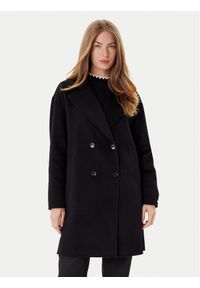 Marella Płaszcz wełniany Good 2523016031 Czarny Regular Fit. Kolor: czarny. Materiał: wełna