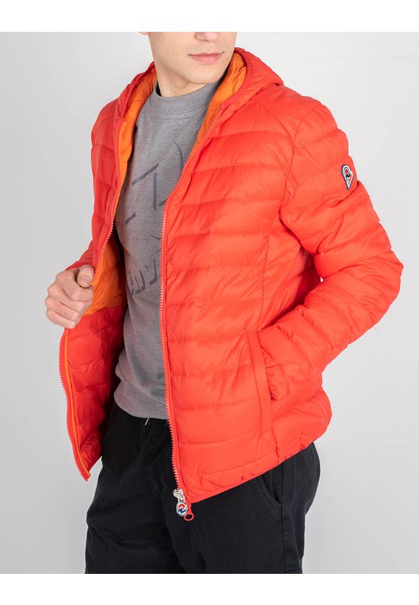 Invicta Kurtka "Down Jacket" | 4431269 / U | Mężczyzna | Pomarańczowy. Okazja: na co dzień. Typ kołnierza: kaptur. Kolor: pomarańczowy. Materiał: poliamid. Wzór: aplikacja. Styl: casual