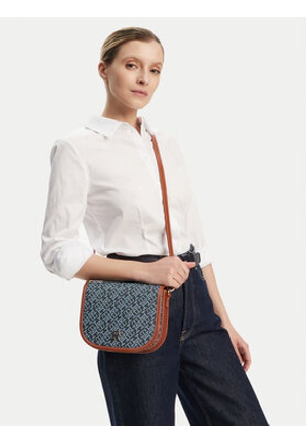 TOMMY HILFIGER - Tommy Hilfiger Torebka Th Monoplay Leather Saddle Bag AW0AW17414 Granatowy. Kolor: niebieski. Materiał: skórzane