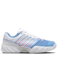 Buty do tenisa damskie K-Swiss Bigshot Light 4 Allcourt. Zapięcie: sznurówki. Kolor: biały, wielokolorowy, niebieski. Materiał: materiał, syntetyk, tkanina. Szerokość cholewki: normalna. Sport: tenis