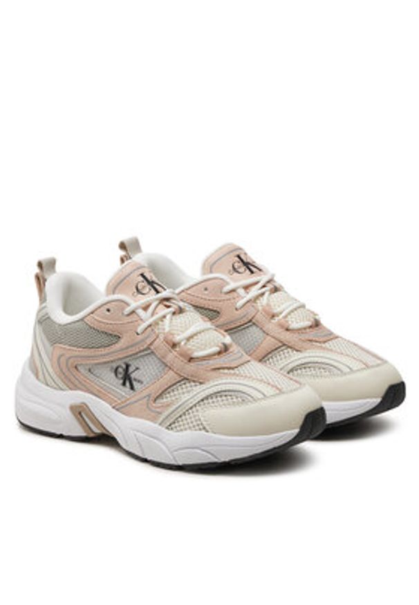 Calvin Klein Jeans Sneakersy Retro Tennis Su-Mesh Wn YW0YW00891 Beżowy. Kolor: beżowy. Materiał: materiał