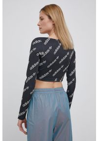 adidas Originals longsleeve HM4894 damski kolor czarny. Kolor: czarny. Materiał: materiał, dzianina. Długość rękawa: długi rękaw #2