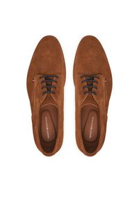 TOMMY HILFIGER - Tommy Hilfiger Półbuty Dress FM0FM05725 Brązowy. Kolor: brązowy. Materiał: skóra, zamsz #4