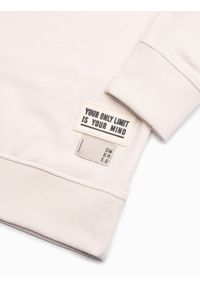 Ombre Clothing - Bluza męska bez kaptura - ecru V2 B1149 - XXL. Typ kołnierza: bez kaptura. Materiał: materiał, bawełna, poliester, jeans. Wzór: melanż #3