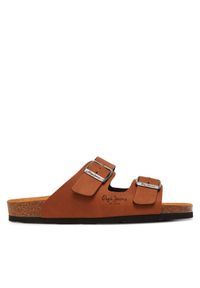 Pepe Jeans Klapki PLS90637 Brązowy. Kolor: brązowy. Materiał: skóra