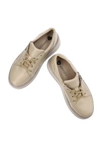 Beżowe Sneakersy Armodo Damskie Stylowe Obuwie. Okazja: na imprezę. Kolor: beżowy. Materiał: materiał #4