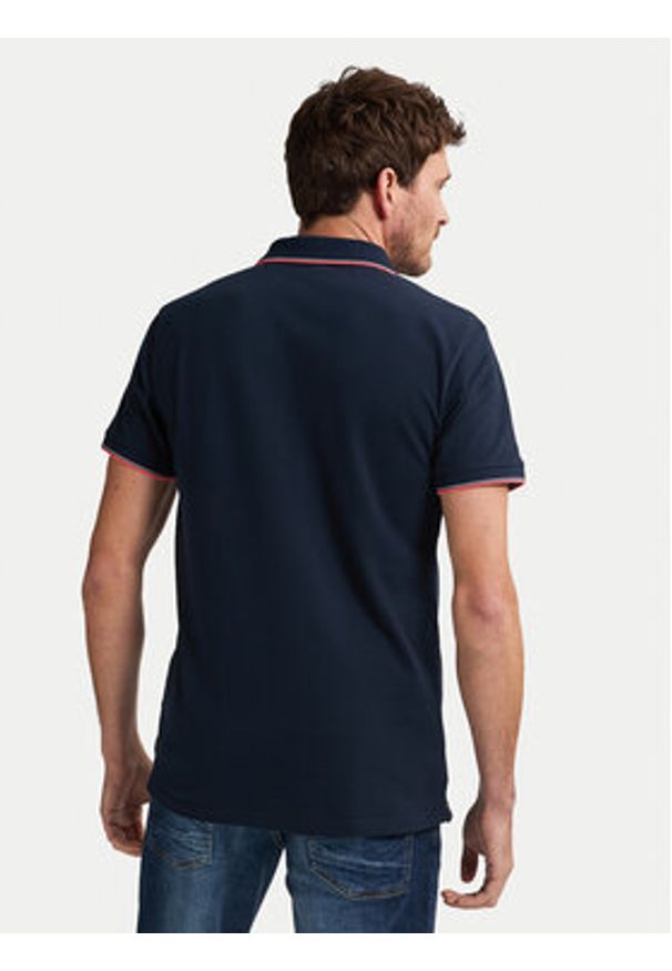 Petrol Industries Polo M-ROS-POL003 Granatowy Regular Fit. Typ kołnierza: polo. Kolor: niebieski. Materiał: bawełna
