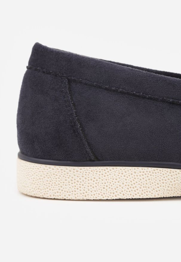 Born2be - Niebieskie Wsuwane Półbuty Mokasyny z Imitacji Zamszu Bagena. Okazja: na co dzień, do pracy, na spotkanie biznesowe. Zapięcie: bez zapięcia. Kolor: niebieski. Materiał: zamsz. Styl: klasyczny, casual, biznesowy