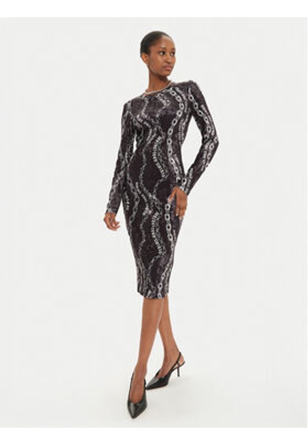 Versace Jeans Couture Sukienka codzienna 77HAO9B0 Czarny Slim Fit. Okazja: na co dzień. Kolor: czarny. Materiał: wiskoza. Typ sukienki: proste. Styl: casual