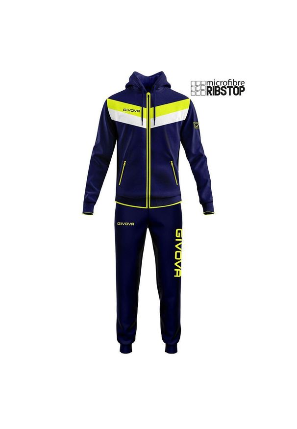 Dres Matador Mikrofibra Givova. Kolor: czarny, niebieski, wielokolorowy. Materiał: dresówka, mikrofibra