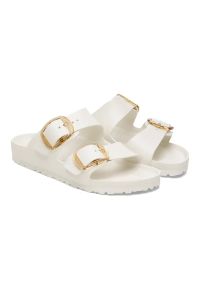 Birkenstock - BIRKENSTOCK Arizona Big Buckle EVA Eggshell Klapki damskie. Okazja: na spacer, na plażę. Kolor: kremowy. Materiał: materiał. Sezon: lato. Styl: elegancki, klasyczny #4