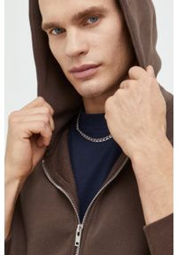 Abercrombie & Fitch bluza męska kolor brązowy z kapturem gładka. Typ kołnierza: kaptur. Kolor: brązowy. Materiał: dzianina. Wzór: gładki #2