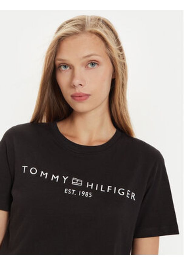 TOMMY HILFIGER - Tommy Hilfiger T-Shirt Logo WW0WW40276 Czarny Regular Fit. Kolor: czarny. Materiał: bawełna