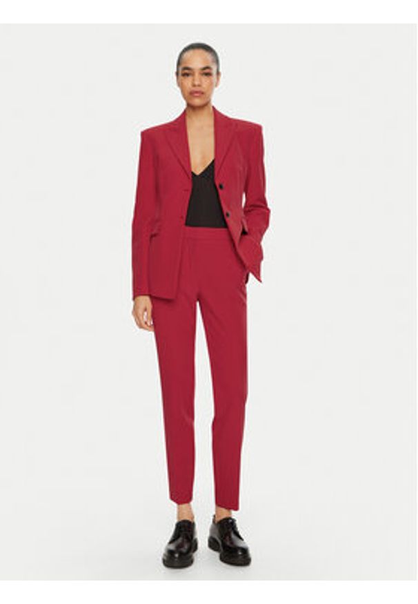 Hugo - HUGO Spodnie materiałowe Hagonia-1 50539991 Czerwony Slim Fit. Kolor: czerwony. Materiał: syntetyk