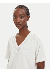 Liu Jo Sport T-Shirt TA6284 JS923 Kremowy Regular Fit. Kolor: kremowy. Materiał: bawełna. Styl: sportowy #3