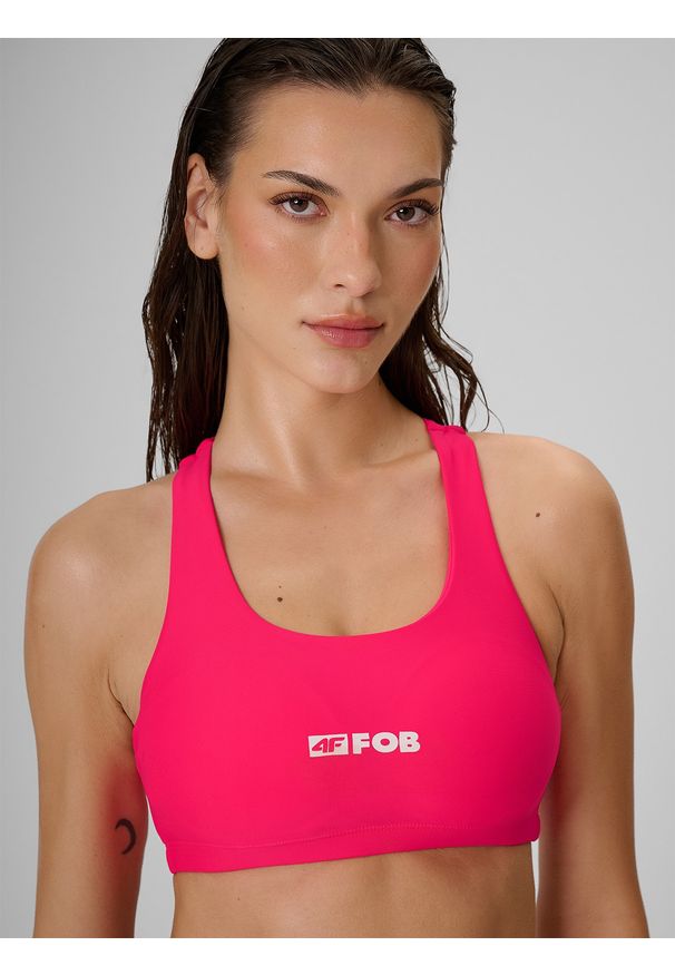 4f - 4F Góra od bikini damska - różowa XL. Kolor: różowy. Materiał: materiał