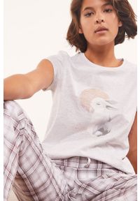 Etam t-shirt piżamowy Clorie damskie kolor szary. Kolor: szary #3