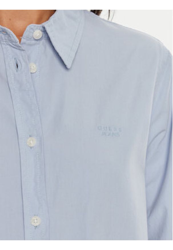 Guess Jeans Koszula W4YH68 WGCF1 Niebieski Regular Fit. Kolor: niebieski. Materiał: bawełna