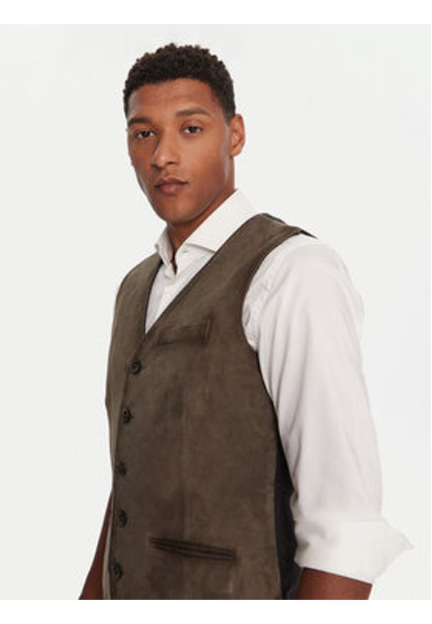 Milestone Kamizelka MSRenzo 531629 60480 Brązowy Regular Fit. Kolor: brązowy. Materiał: wełna, syntetyk