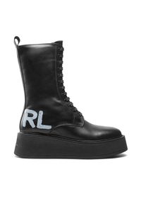 Karl Lagerfeld - KARL LAGERFELD Trzewiki KL42475 Czarny. Kolor: czarny. Materiał: skóra