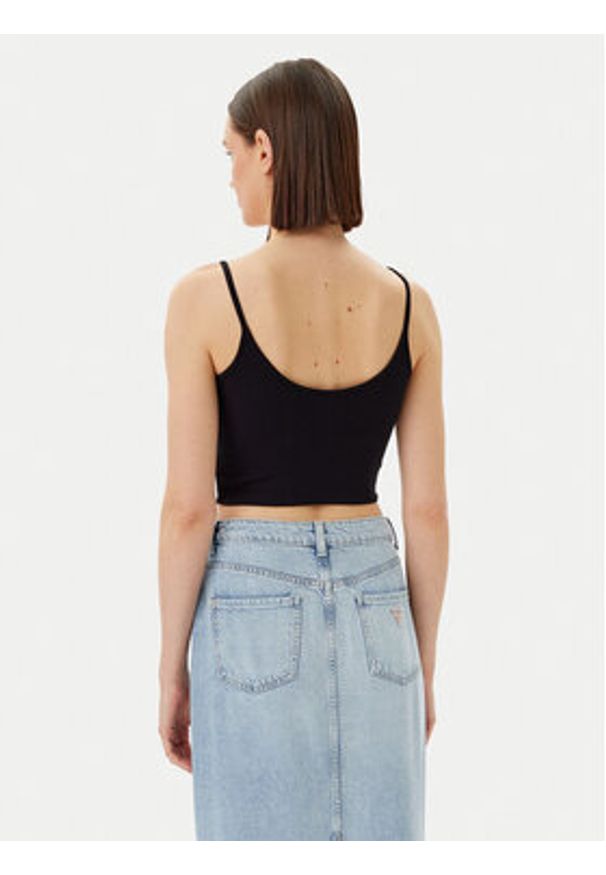 Guess Top V5GP16 K8RT2 Czarny Regular Fit. Kolor: czarny. Materiał: wiskoza