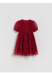 Reserved - Tiulowa sukienka w kokardki - czerwony. Kolor: czerwony. Materiał: tiul #1