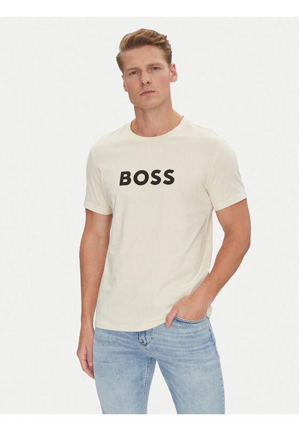BOSS T-Shirt 50491706 Biały Regular Fit. Kolor: biały. Materiał: bawełna
