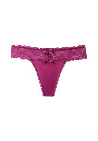 Intica - Majtki z koronkowym pasem miękkie i dopasowane Prisca. Kolor: fioletowy. Materiał: koronka #1
