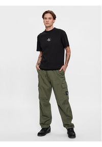 Calvin Klein Jeans Spodnie materiałowe Essential J30J324537 Zielony Regular Fit. Kolor: zielony. Materiał: materiał, bawełna #7