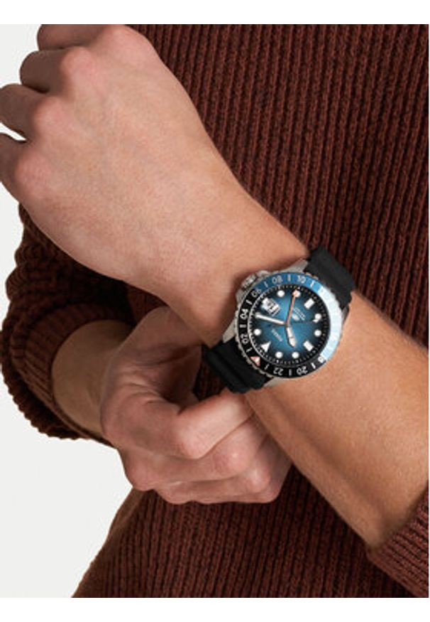 Fossil Zegarek Blue GMT FS6049 Czarny. Kolor: czarny