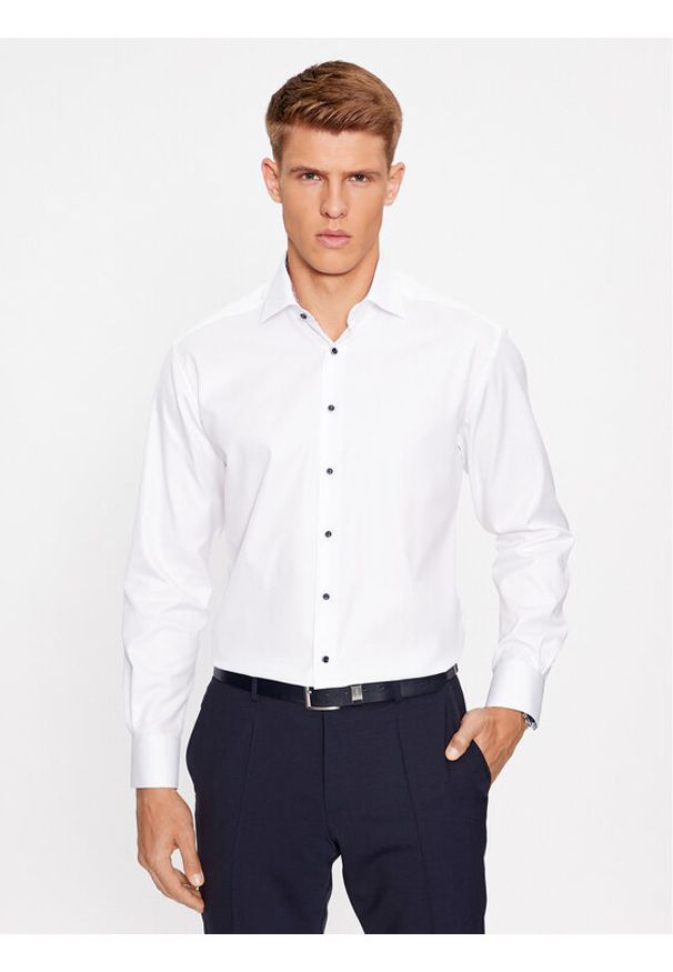 Eterna Koszula 8819/X14K Biały Modern Fit. Kolor: biały. Materiał: bawełna