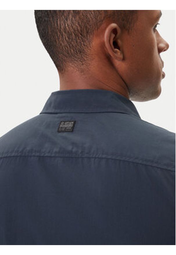 G-Star RAW - G-Star Raw Koszula Uniform D25176-D321 Granatowy Slim Fit. Kolor: niebieski. Materiał: syntetyk, bawełna