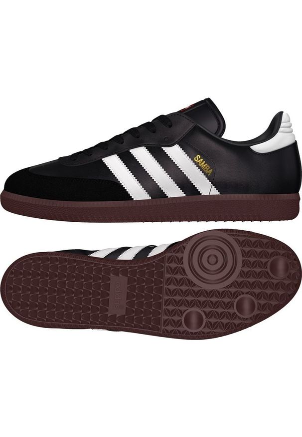 Adidas - Buty piłkarskie adidas Samba In M 019000 czarne czarne. Kolor: czarny. Materiał: zamsz, skóra, guma. Szerokość cholewki: normalna. Sport: piłka nożna