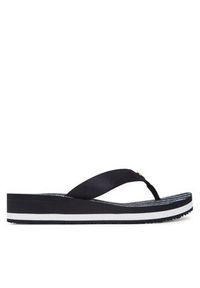 TOMMY HILFIGER - Tommy Hilfiger Japonki Im Th Chainprint Midwedge Sandal FW0FW08527 Granatowy. Kolor: niebieski. Materiał: materiał #4
