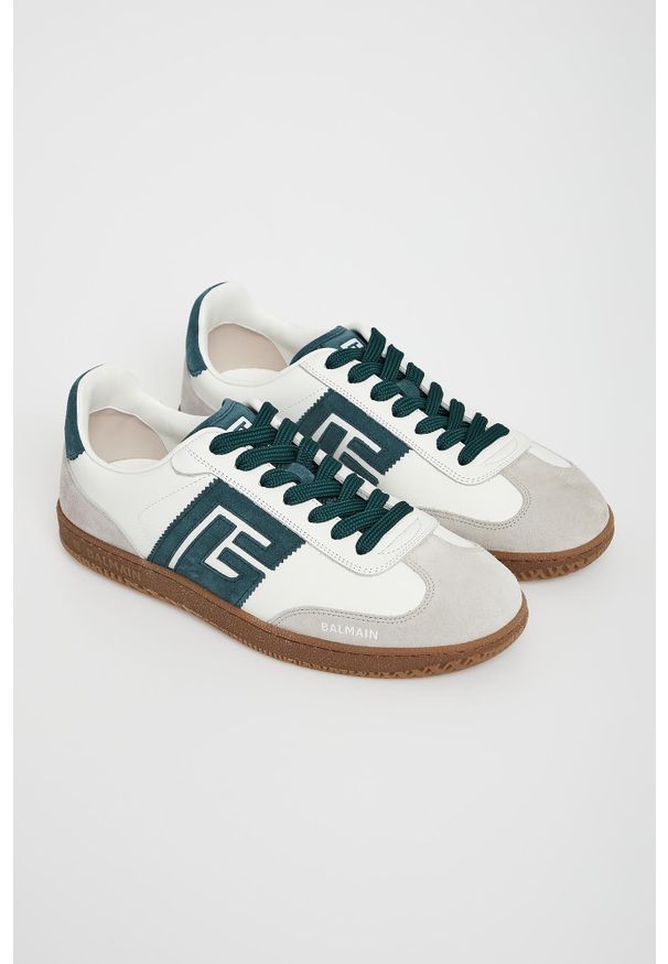 Balmain - Sneakersy męskie skórzane Swan BALMAIN. Materiał: skóra