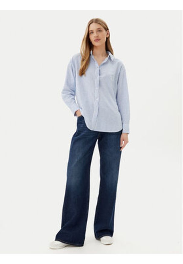 Pepe Jeans Koszula Dream PL305033 Niebieski Loose Fit. Kolor: niebieski. Materiał: bawełna