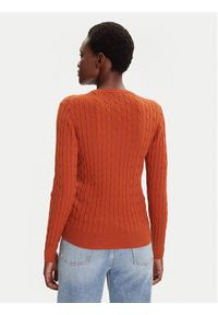 GANT - Gant Sweter 4800100 Brązowy Slim Fit. Kolor: brązowy. Materiał: bawełna #4