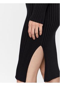 Calvin Klein Sukienka dzianinowa Iconic K20K205753 Czarny Slim Fit. Kolor: czarny. Materiał: wiskoza, dzianina