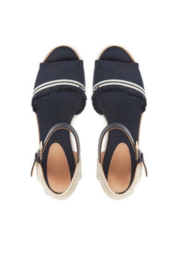 TOMMY HILFIGER - Tommy Hilfiger Espadryle Fringe Canvas Medium Wedge FW0FW08879 Granatowy. Kolor: niebieski. Materiał: materiał