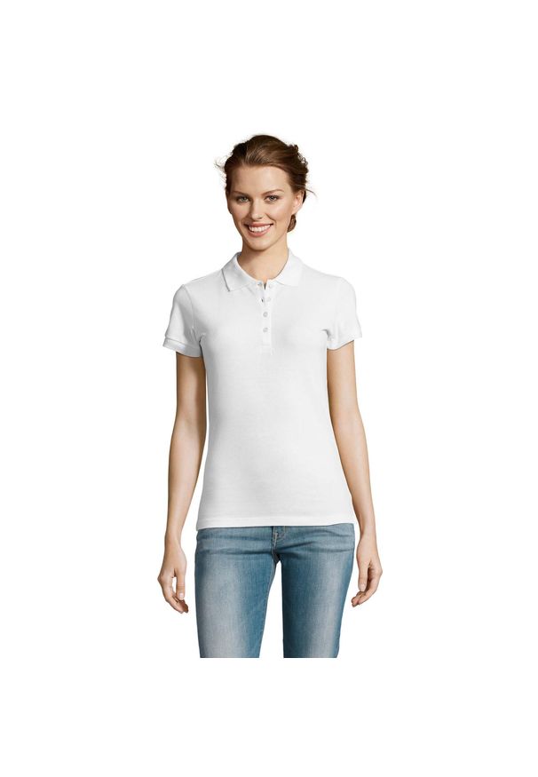 SOL'S - Damska Koszulka Polo People. Typ kołnierza: polo. Kolor: biały