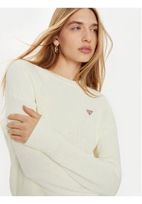 Guess Jeans Sweter W4BR08 Z3HM1 Écru Regular Fit. Materiał: syntetyk