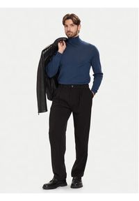 BOSS Golf Musso-P 50468262 Niebieski Slim Fit. Typ kołnierza: golf. Kolor: niebieski. Materiał: wełna #5